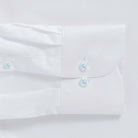 White shirt sleeve with light blue button cuff - Signature fine twill detail