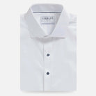White dress shirt with navy buttons - Signature fine twill custom fit
