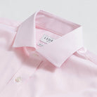 Pink dress shirt collar detail - mid-spread collar Signature fine twill