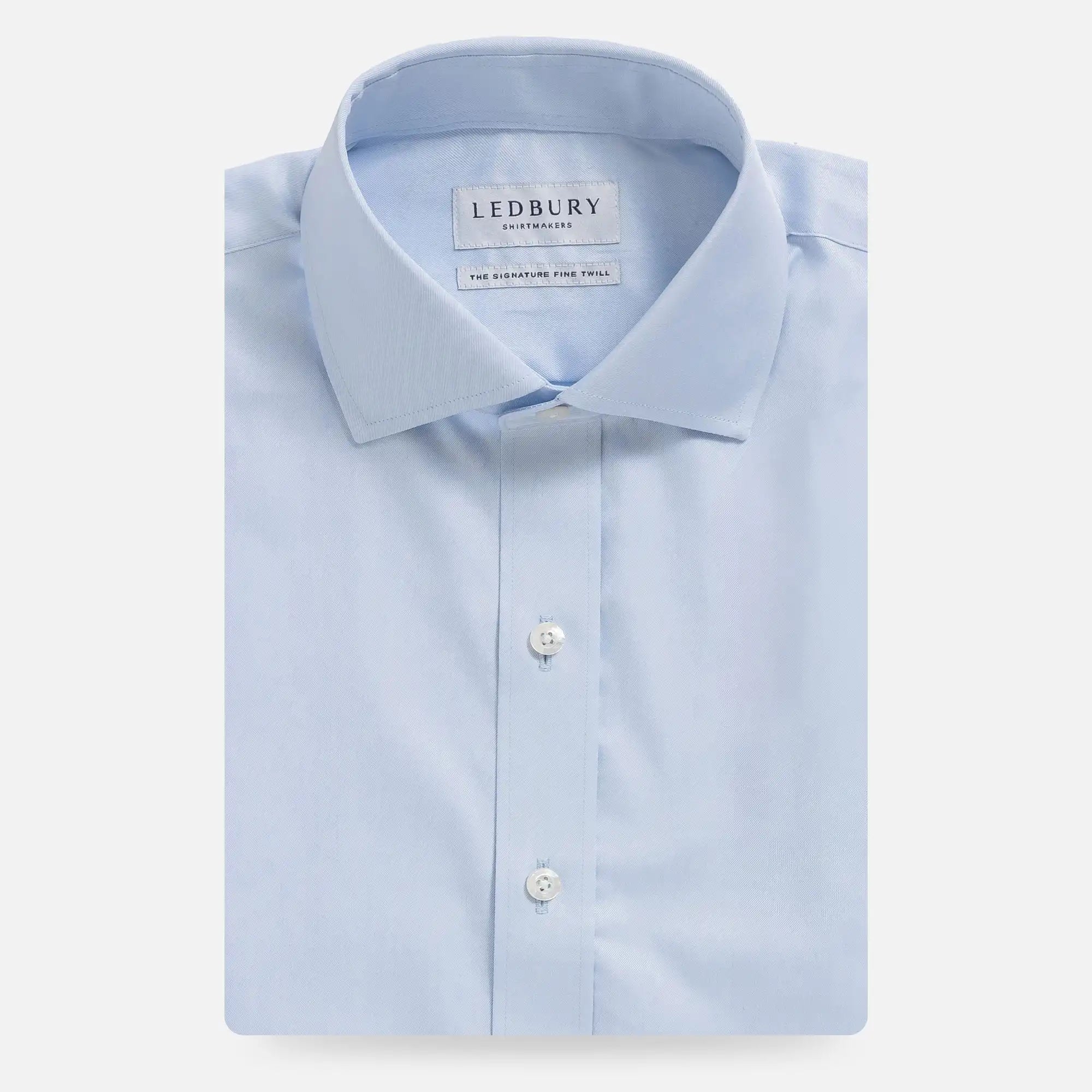 Light blue dress shirt flat lay - Signature fine twill custom fit