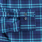 The Bright Blue Leavitt Flannel Custom Shirt Custom Casual Shirt- Ledbury