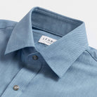 The Bay Blue Malone Washed Twill with Pearl Snaps Custom Shirt Custom Casual Shirt- Ledbury