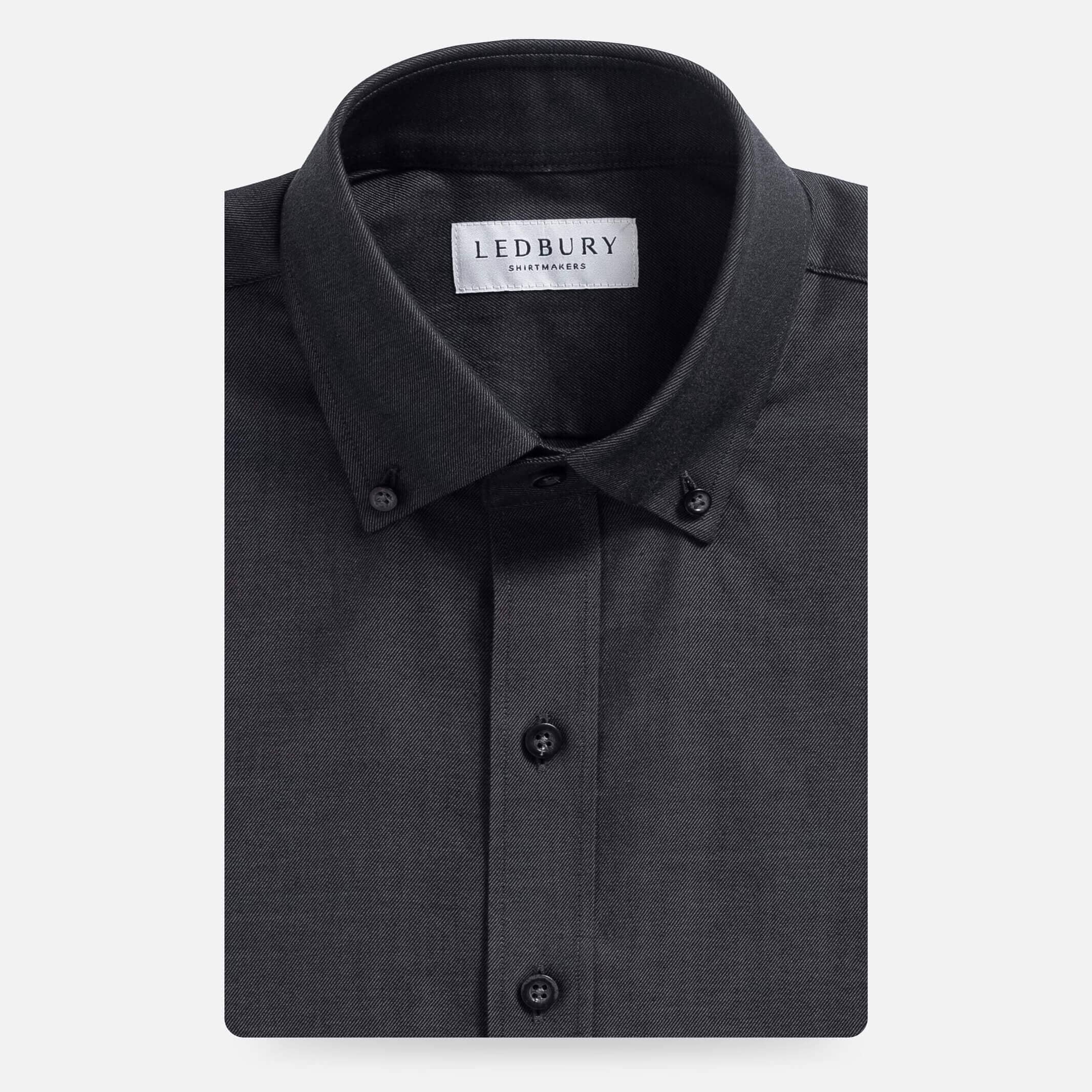 The Dark Grey Malone Washed Twill Custom Shirt Custom Casual Shirt- Ledbury