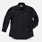 The Dark Grey Malone Washed Twill with Pearl Snaps Custom Shirt Custom Casual Shirt- Ledbury