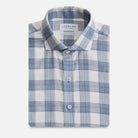 The Steel Blue Albini Wentz Plaid Custom Shirt Custom Casual Shirt- Ledbury
