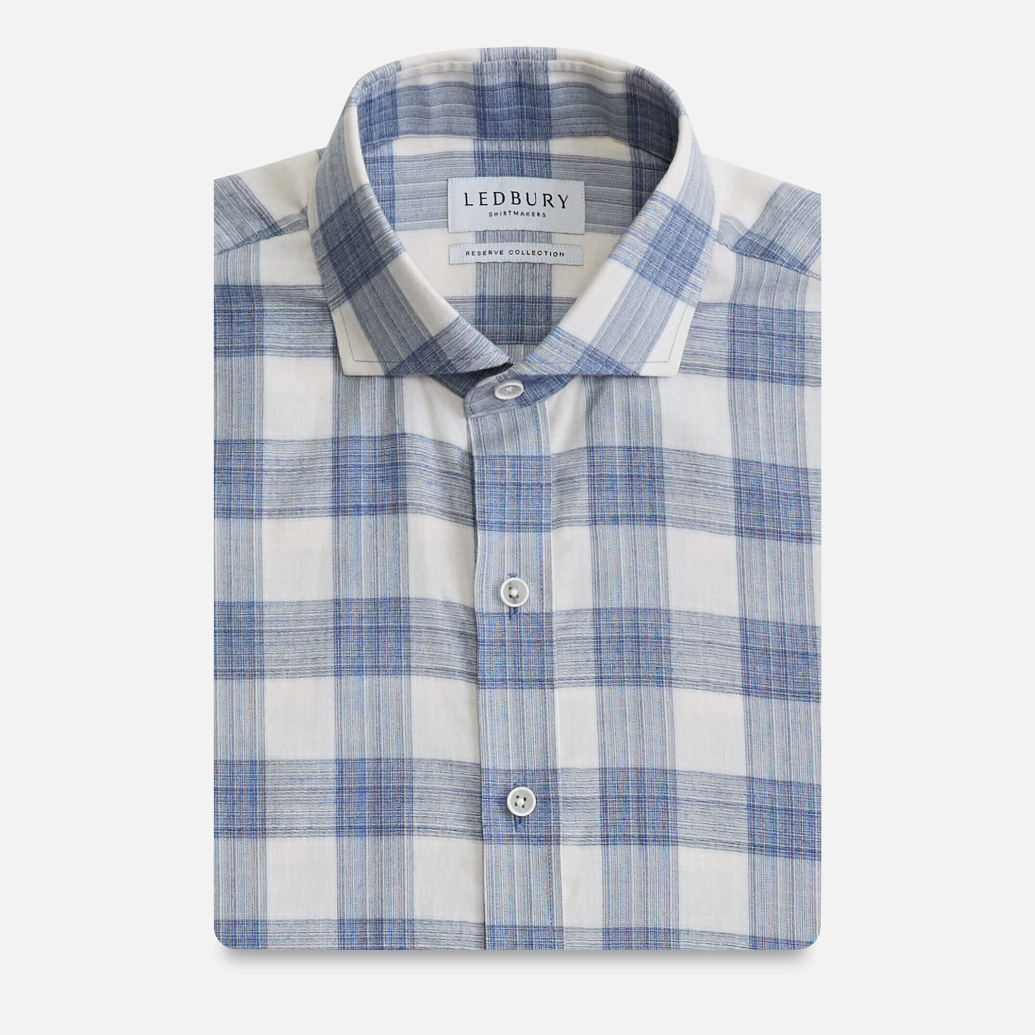 The Steel Blue Albini Wentz Plaid Custom Shirt Custom Casual Shirt- Ledbury