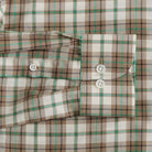 Bradford Plaid shirt double-button barrel cuff detail - white rim reinforced buttons