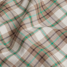 Bradford Plaid fabric swatch - 100% cotton ultra-soft twill texture in green