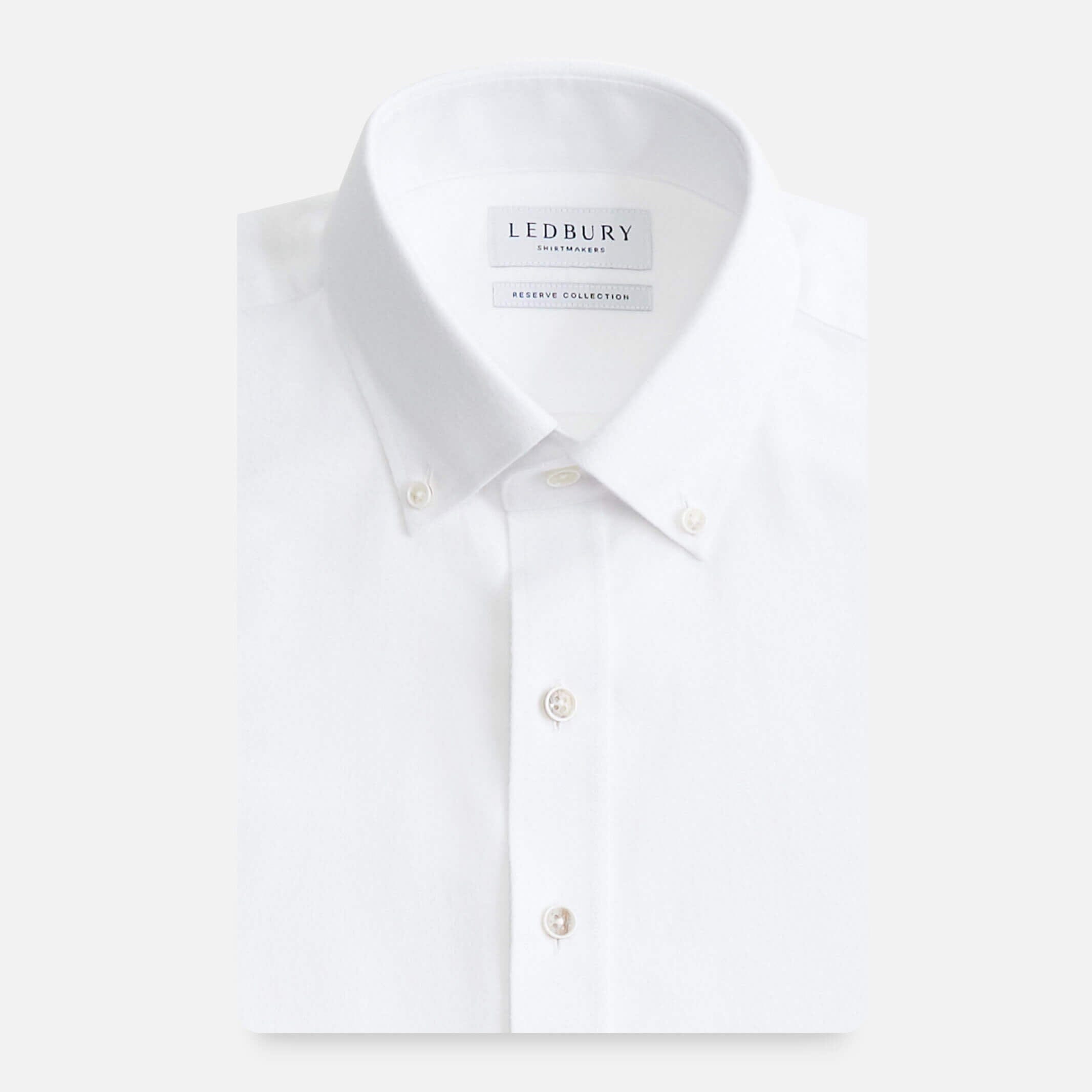 The White Besler Brushed Oxford Custom Shirt Custom Dress Shirt- Ledbury
