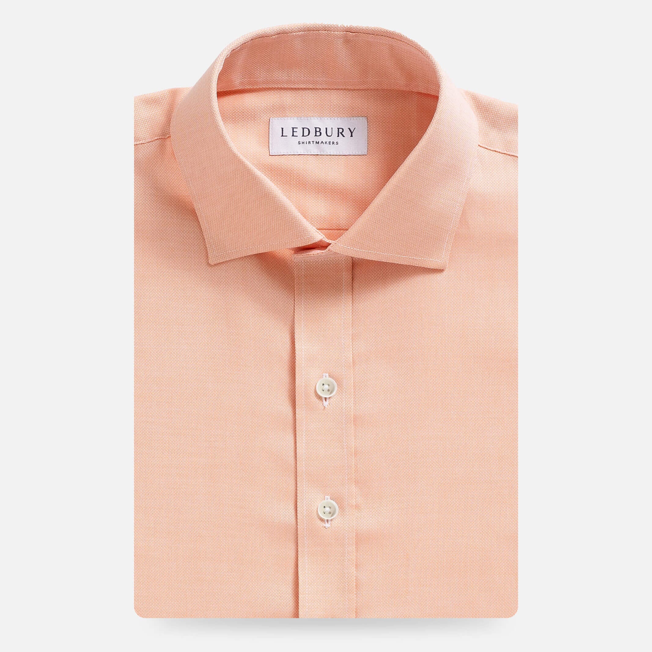 The Orange Hutchins Herringbone Custom Shirt Custom Dress Shirt- Ledbury
