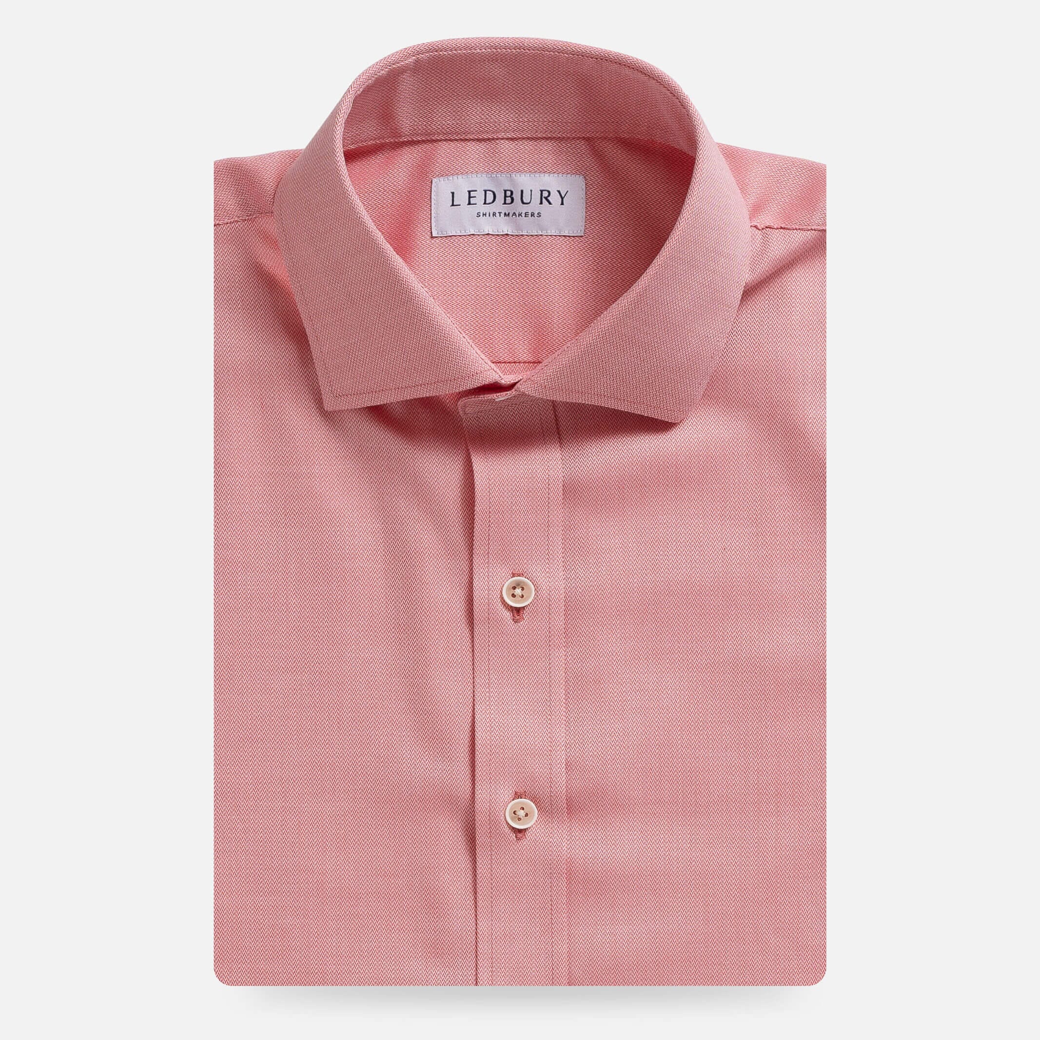 The Red Hutchins Herringbone Custom Shirt Custom Dress Shirt- Ledbury