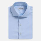 Ice blue Canon performance dress shirt front view - wrinkle-resistant custom shirt
