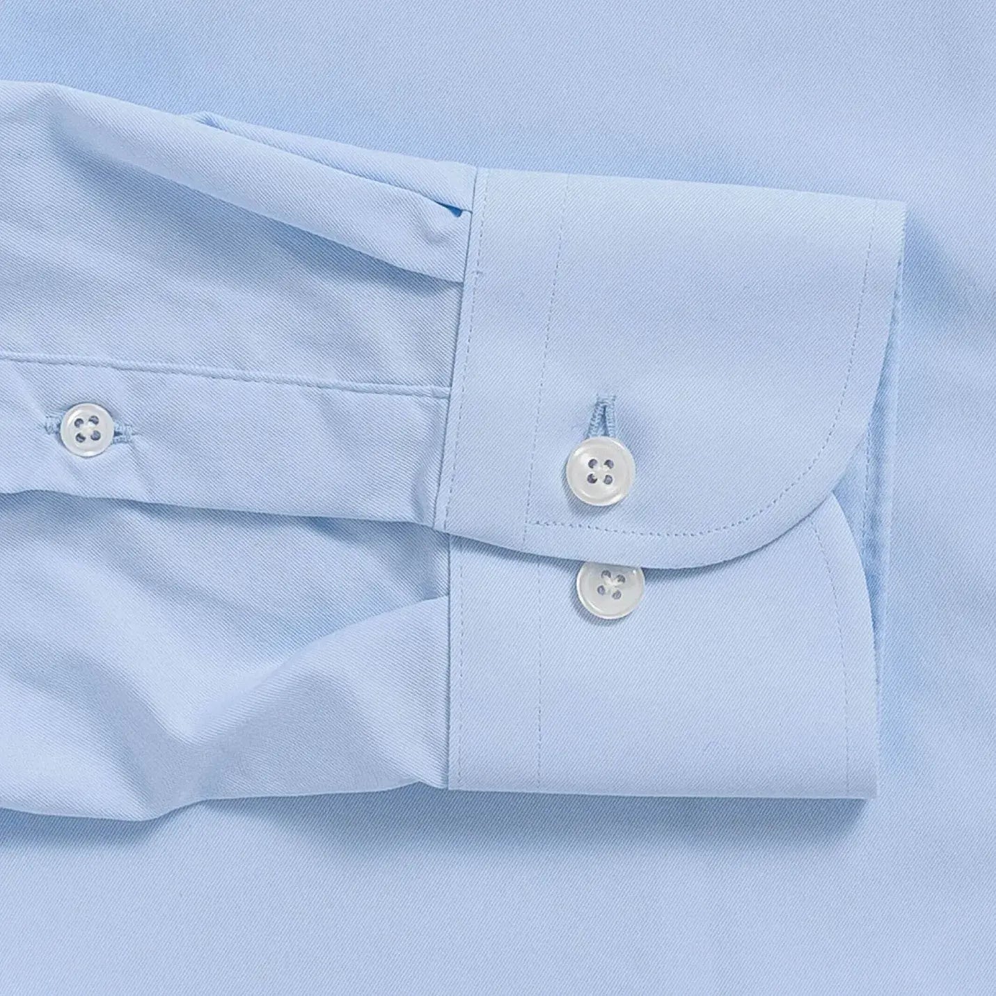 Ice blue dress shirt sleeve and cuff detail - double button barrel cuff