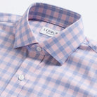 Performance plaid fabric close-up - moisture-wicking dress shirt