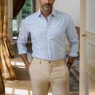 The Purple Arville Check Comfort Stretch Custom Shirt Custom Dress Shirt- Ledbury