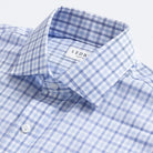 100% cotton navy blue custom shirt detail view