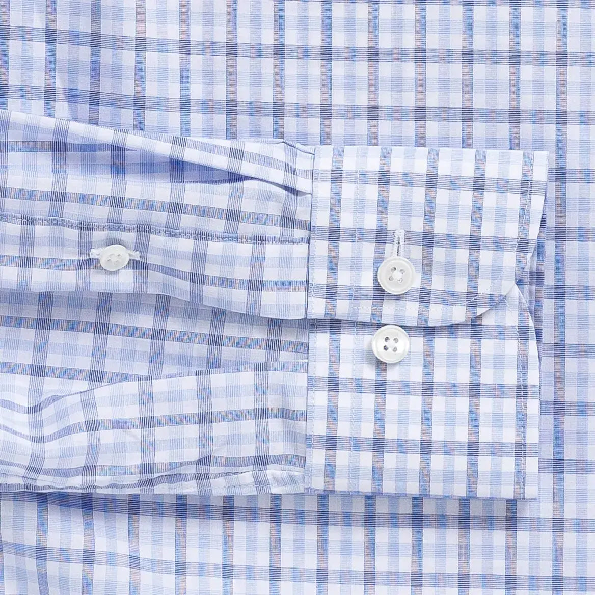 Custom dress shirt cuff and sleeve detail - navy blue Arville