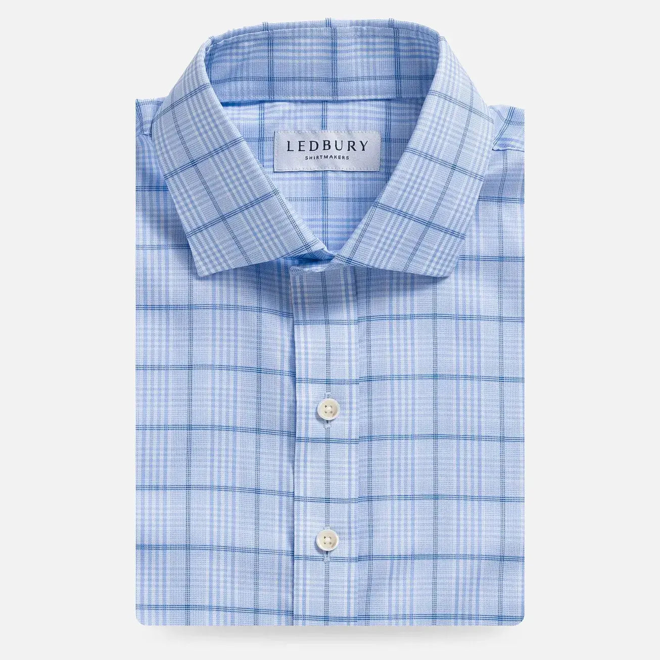Powder blue dress shirt with Comfort Stretch fabric - Ledbury Bateman custom fit shirt