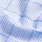 Powder blue fabric close-up - Ledbury Bateman Comfort Stretch 100% cotton weave