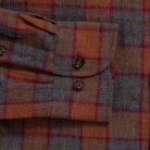 The Burnt Sienna Briese Linen Cotton Plaid Custom Shirt Custom Casual Shirt- Ledbury