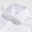 The White Elden Dobby Non Iron Covered Placket Custom Tuxedo Shirt Custom Dress Shirt- Ledbury