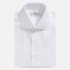 The White Canbury Herringbone Non Iron Custom Shirt Custom Dress Shirt- Ledbury
