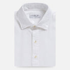 White linen viscose shirt front view - Ledbury Barlotta 55/45 blend custom shirt
