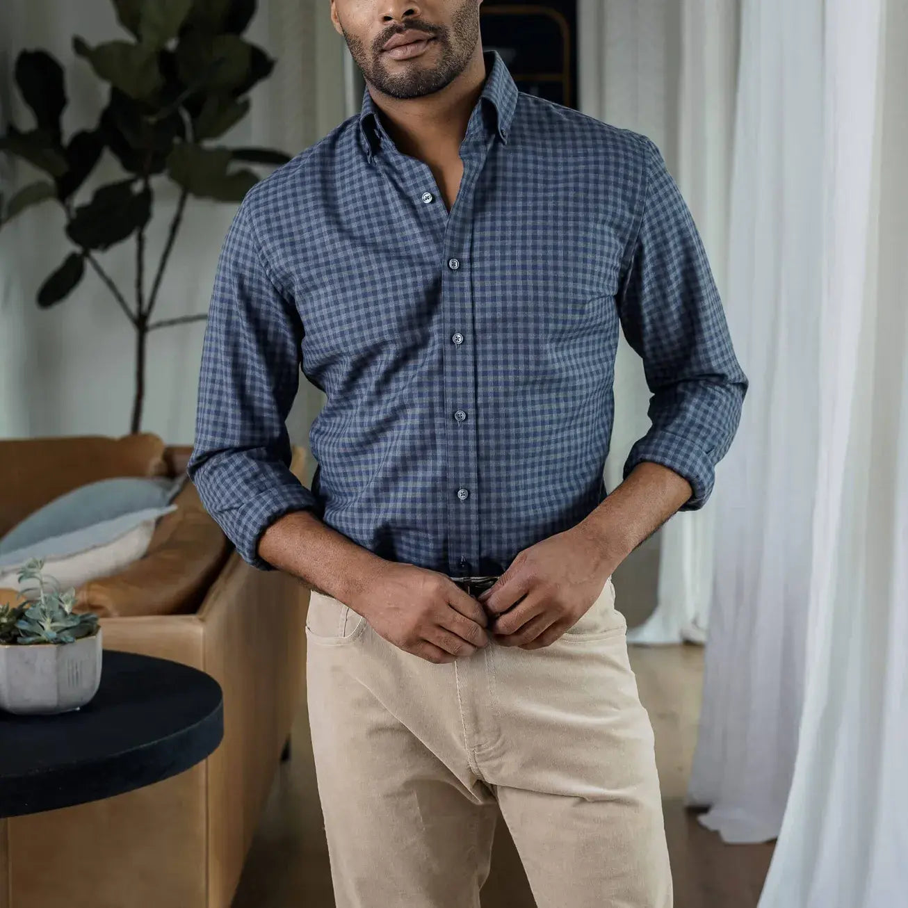 Slate Norton brushed herringbone for business casual wear