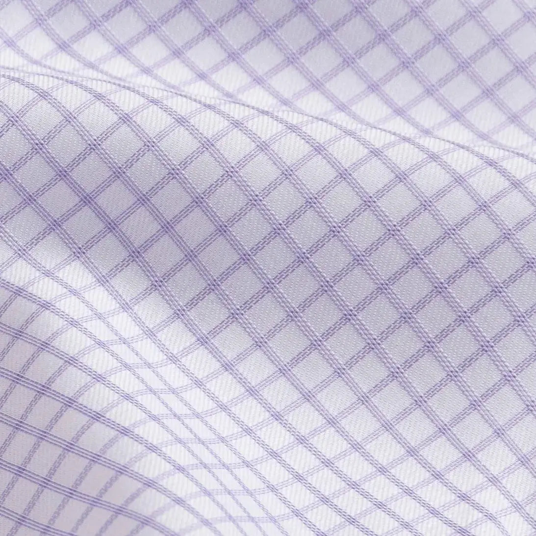 Lavender check fabric close-up - ledbury.momfort Stretch 100% cotton shirting