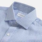 Light blue Owenby dress shirt collar detail - premium 100% cotton Comfort Stretch fabric