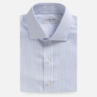 Blue stripe dress shirt with Comfort Stretch fabric - Ledbury Owenby custom fit shirt