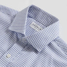 Blue Owenby dress shirt collar detail - premium 100% cotton Comfort Stretch fabric