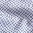 Blue check fabric close-up - ledbury.momfort Stretch 100% cotton shirting