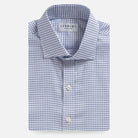 Blue check dress shirt with Comfort Stretch fabric - Ledbury Owenby custom fit shirt