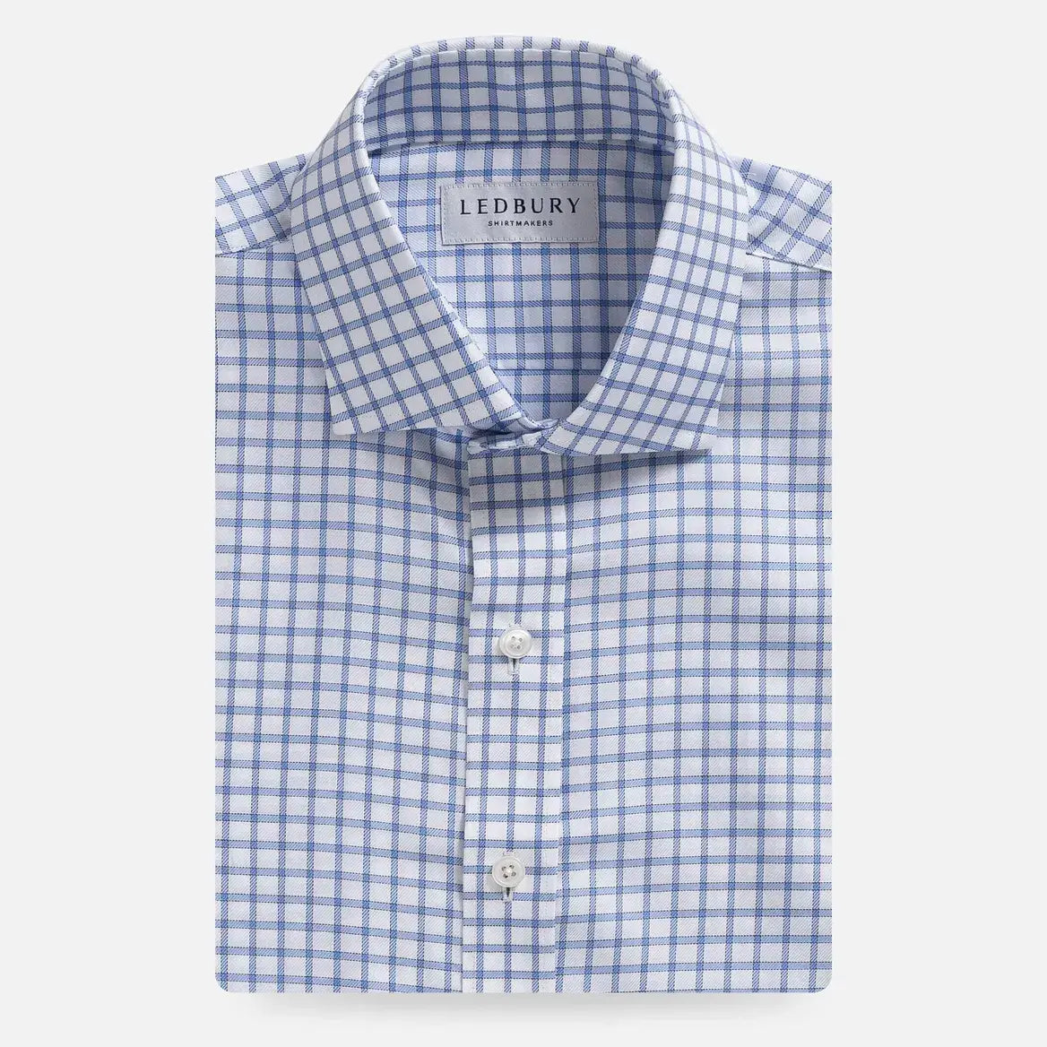 Powder blue dress shirt with Comfort Stretch fabric - Ledbury Bateman custom fit shirt