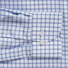 Bateman Comfort Stretch shirt sleeve detail - powder blue fabric with subtle luster