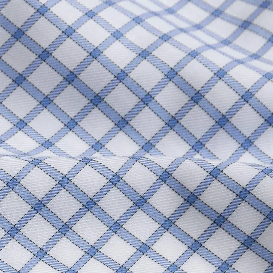 Powder blue fabric close-up - Ledbury Bateman Comfort Stretch 100% cotton weave