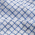 Powder blue fabric close-up - Ledbury Bateman Comfort Stretch 100% cotton weave
