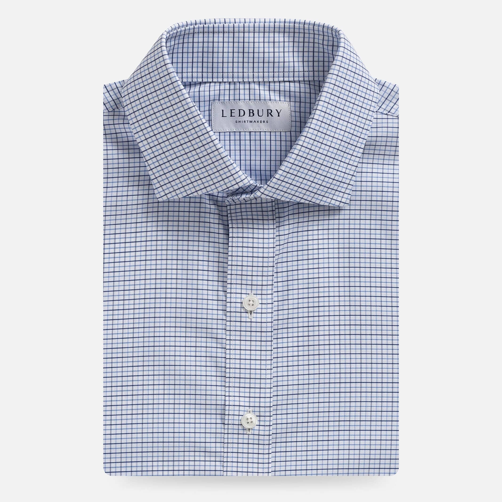The Navy Blue Keel Performance Twill Custom Shirt Custom Dress Shirt- Ledbury