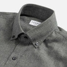Grey casual shirt collar with houndstooth pattern - brushed twill detail