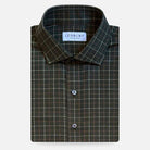 The Dark Olive Ronald Windowpane Custom Shirt Custom Casual Shirt- Ledbury