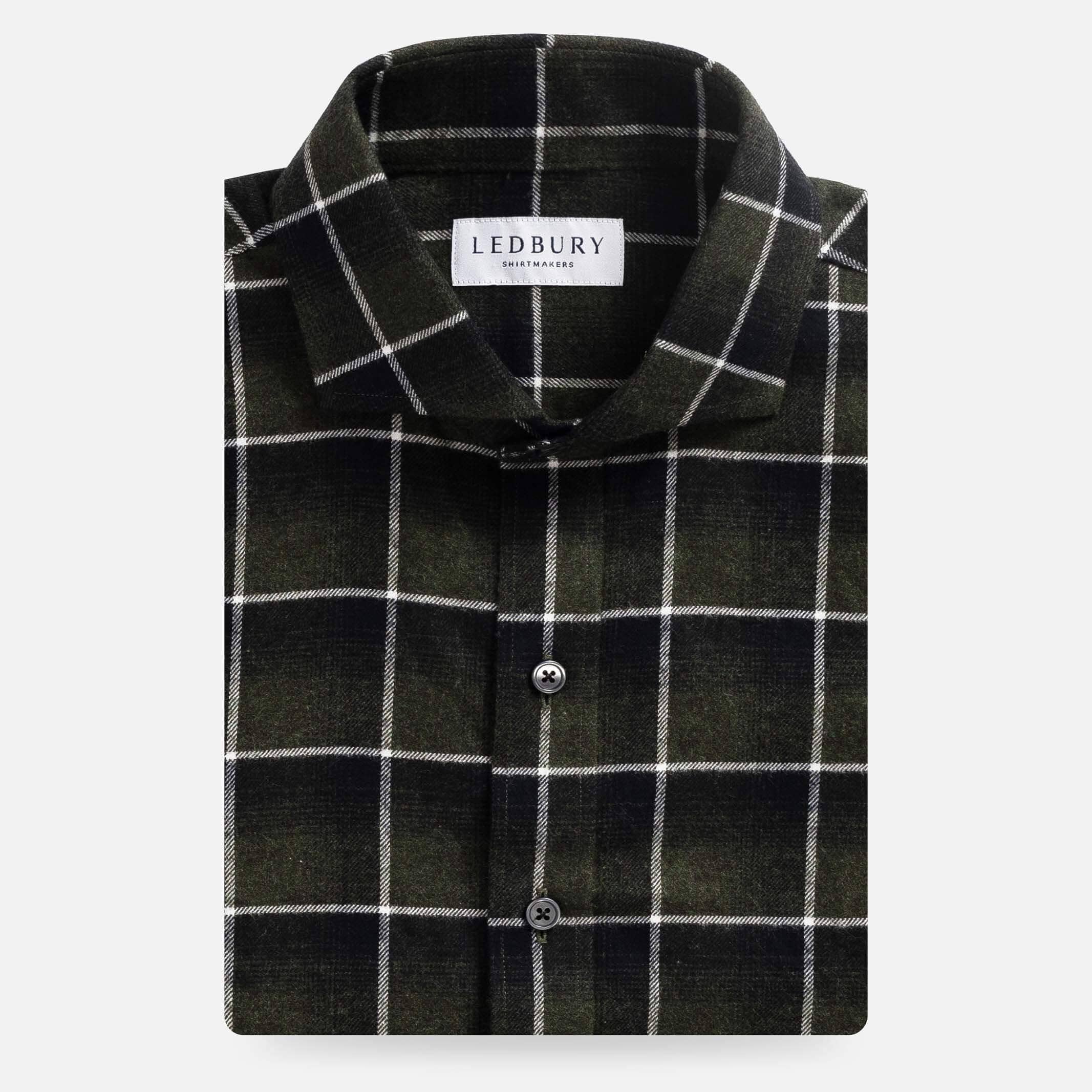 The Evergreen Arnold Flannel Custom Shirt Custom Casual Shirt- Ledbury