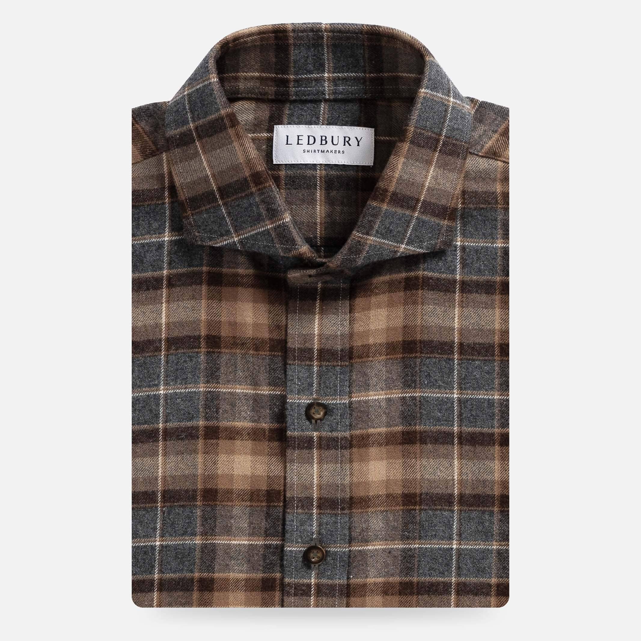 The Tobacco Arnold Flannel Custom Shirt Custom Casual Shirt- Ledbury