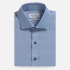 Light blue Merino wool dress shirt - Ledbury Reda stretch performance fabric