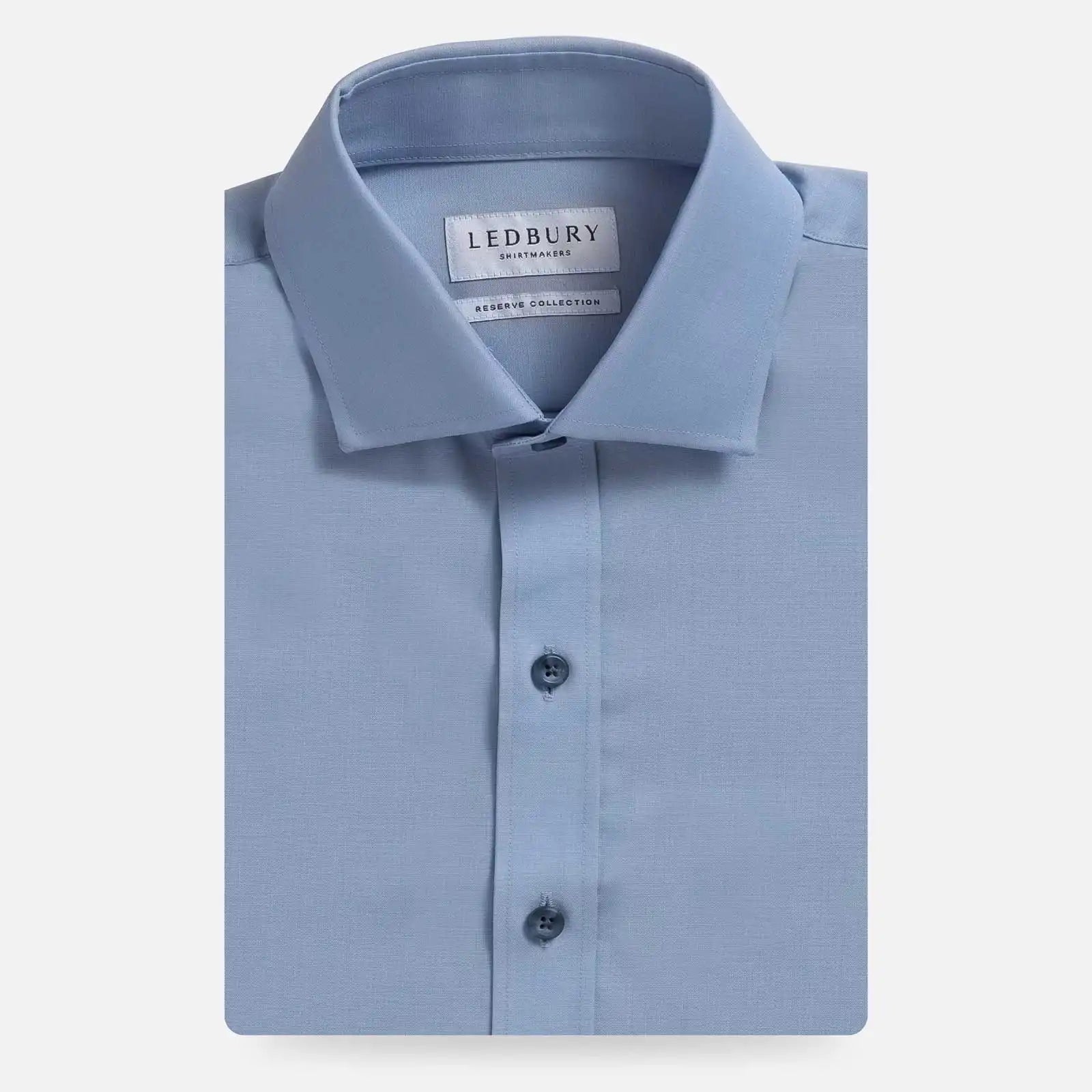 Light blue Merino wool dress shirt - Ledbury Reda stretch performance fabric