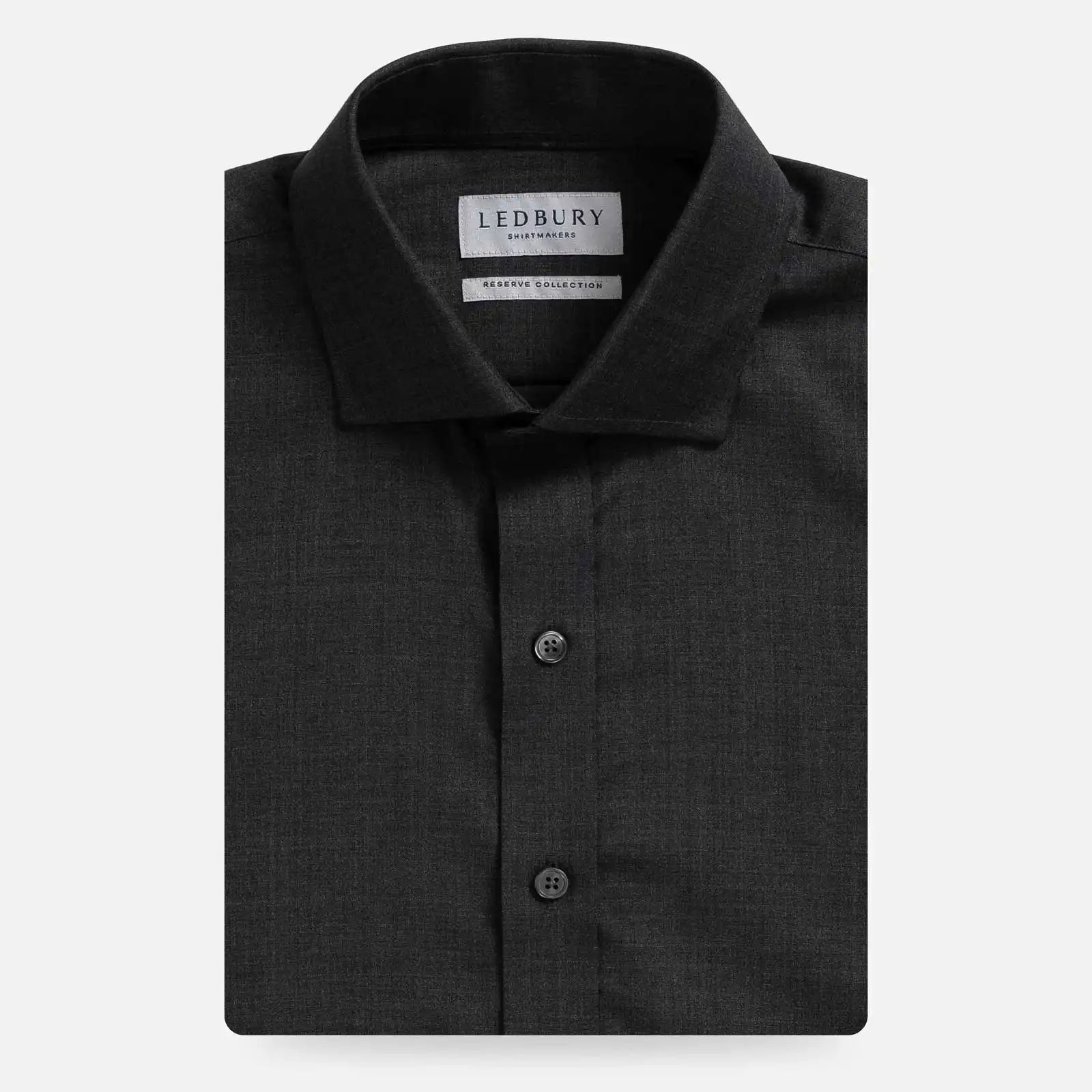 Charcoal Merino wool dress shirt - Ledbury Reda stretch performance fabric