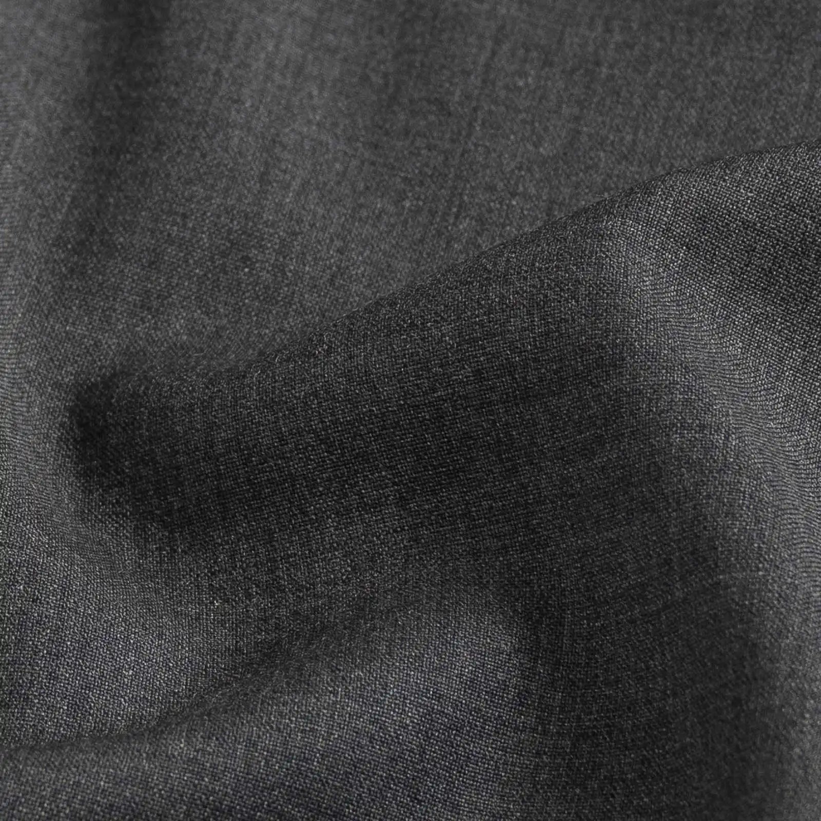 Charcoal Merino wool fabric close-up - Ledbury Reda stretch with ultra-soft texture