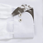 White shirt sleeve and cuff detail - lightweight fine twill custom shirt