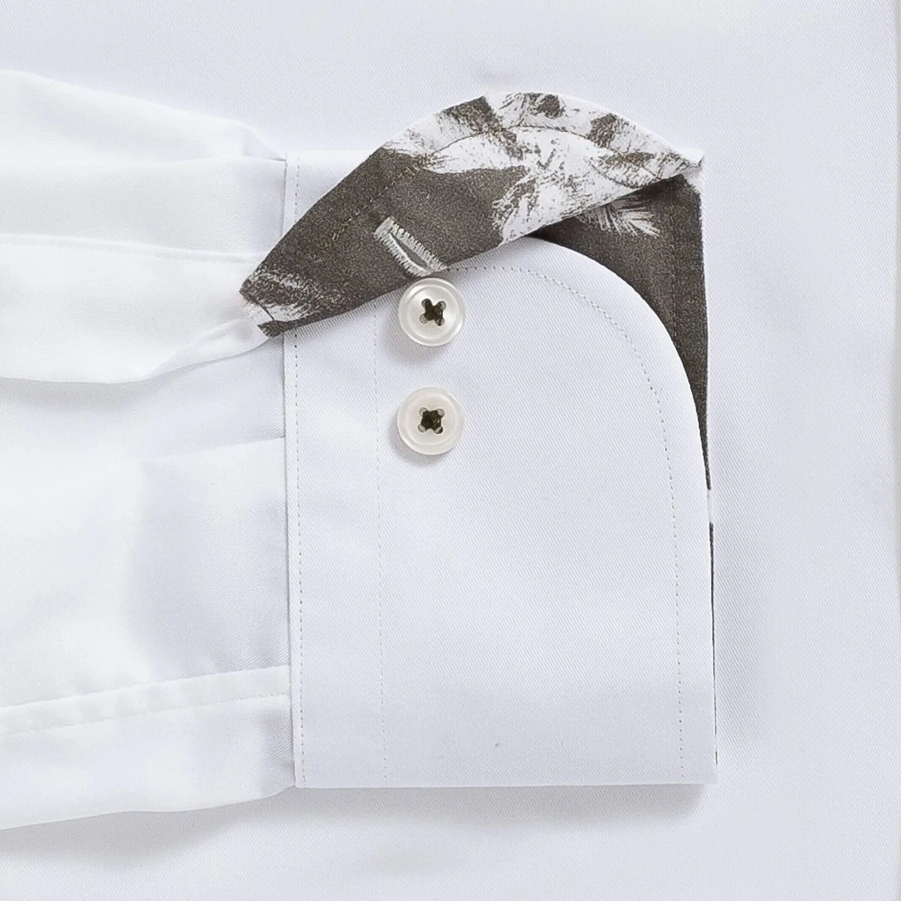 White shirt sleeve and cuff detail - lightweight fine twill custom shirt