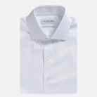 White Thompson non-iron custom dress shirt flat lay